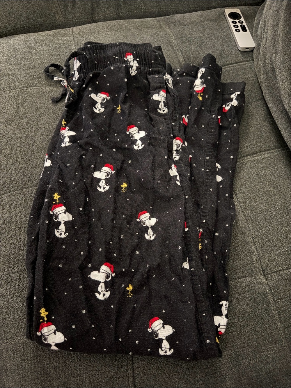 Hollister Black Snoopy Holiday Lounge Pants with Red Accents